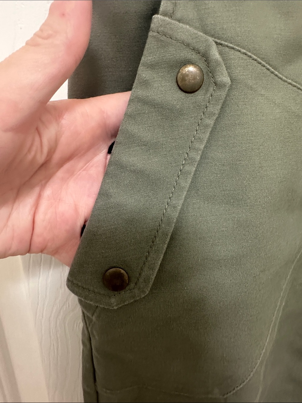 0266 Worthington Olive Green Pencil Skirt with Front Flap Pockets size 6 - Picture 3 of 7